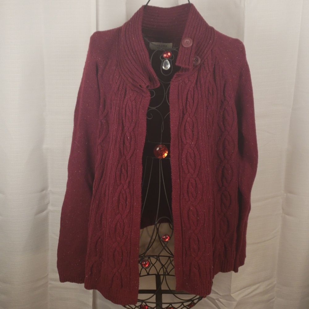 Burgandy Sonoma Cardigan Sweater Size XL